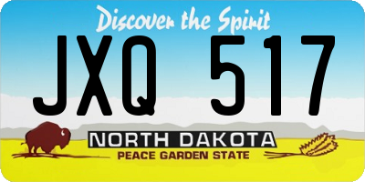 ND license plate JXQ517