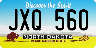 ND license plate JXQ560