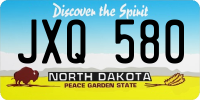 ND license plate JXQ580