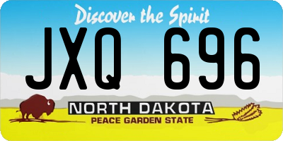 ND license plate JXQ696