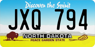 ND license plate JXQ794