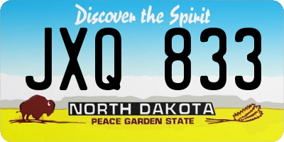 ND license plate JXQ833