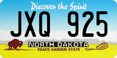 ND license plate JXQ925