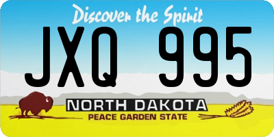 ND license plate JXQ995