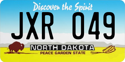 ND license plate JXR049