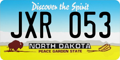 ND license plate JXR053