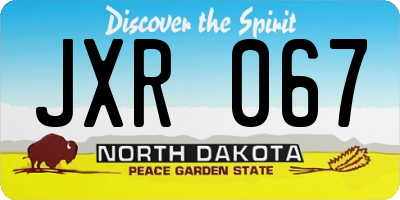 ND license plate JXR067