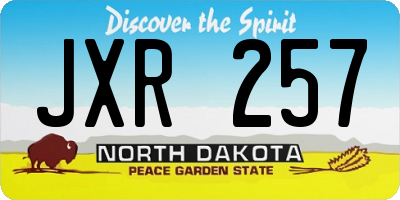 ND license plate JXR257