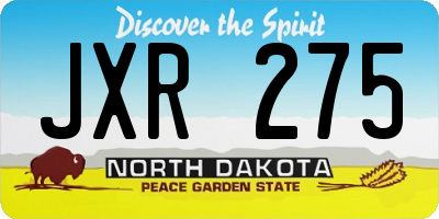 ND license plate JXR275