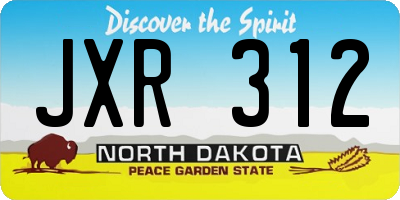 ND license plate JXR312