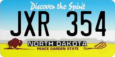 ND license plate JXR354