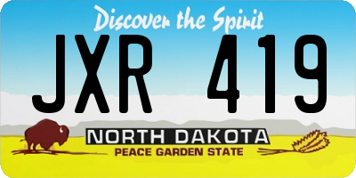 ND license plate JXR419