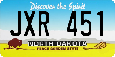 ND license plate JXR451