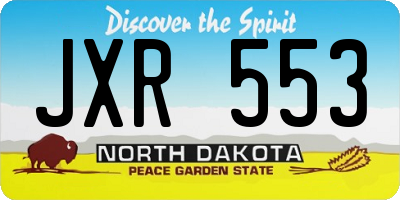 ND license plate JXR553