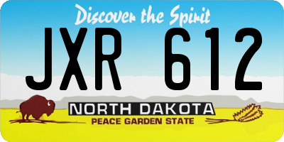 ND license plate JXR612