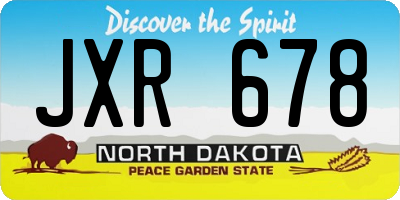 ND license plate JXR678
