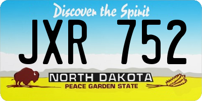 ND license plate JXR752