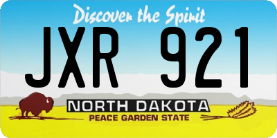 ND license plate JXR921