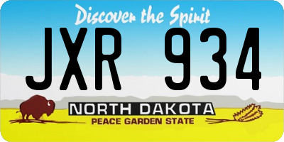 ND license plate JXR934