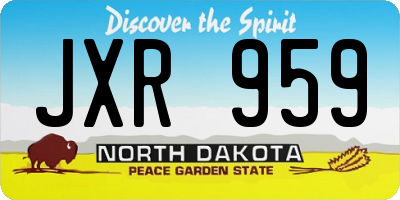 ND license plate JXR959