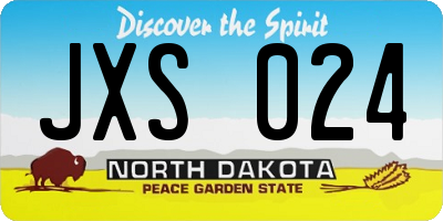 ND license plate JXS024