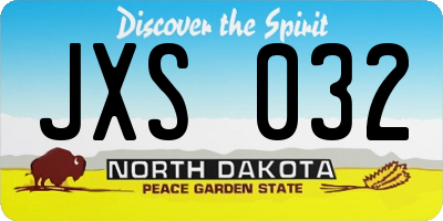 ND license plate JXS032