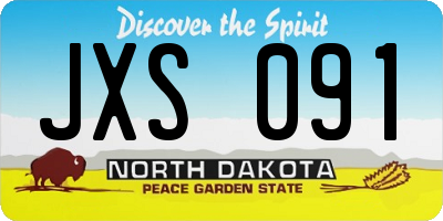 ND license plate JXS091