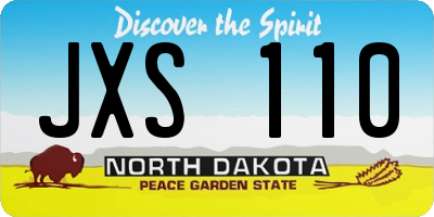 ND license plate JXS110