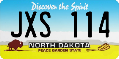 ND license plate JXS114