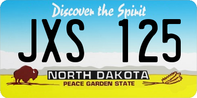 ND license plate JXS125