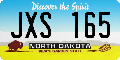 ND license plate JXS165
