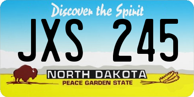 ND license plate JXS245