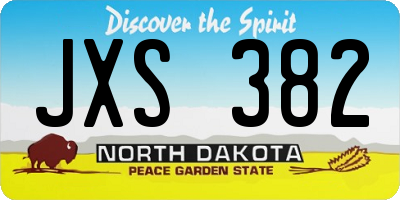 ND license plate JXS382