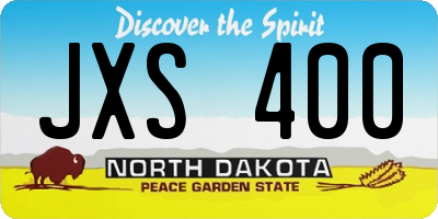 ND license plate JXS400