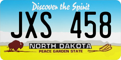 ND license plate JXS458