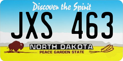 ND license plate JXS463