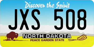 ND license plate JXS508