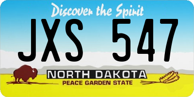 ND license plate JXS547