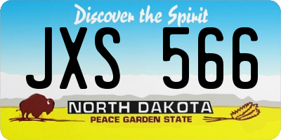 ND license plate JXS566