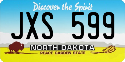ND license plate JXS599