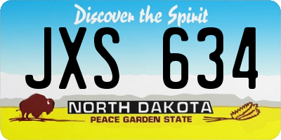 ND license plate JXS634