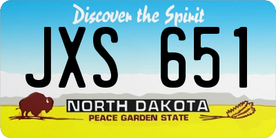 ND license plate JXS651