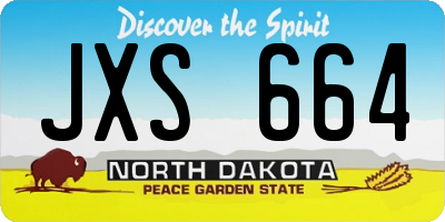 ND license plate JXS664
