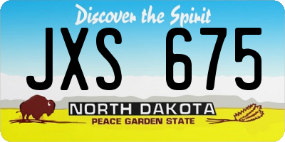 ND license plate JXS675