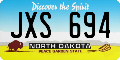 ND license plate JXS694