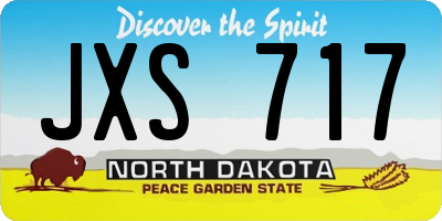 ND license plate JXS717