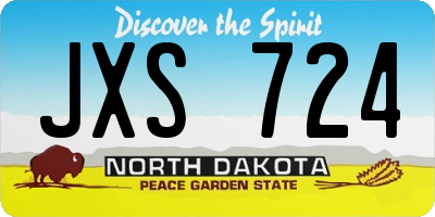 ND license plate JXS724