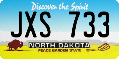 ND license plate JXS733