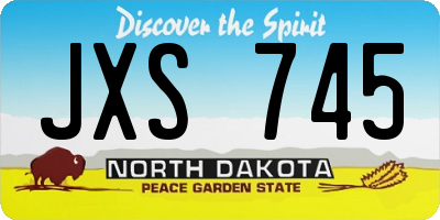 ND license plate JXS745