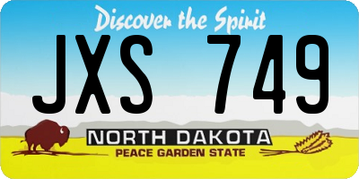 ND license plate JXS749